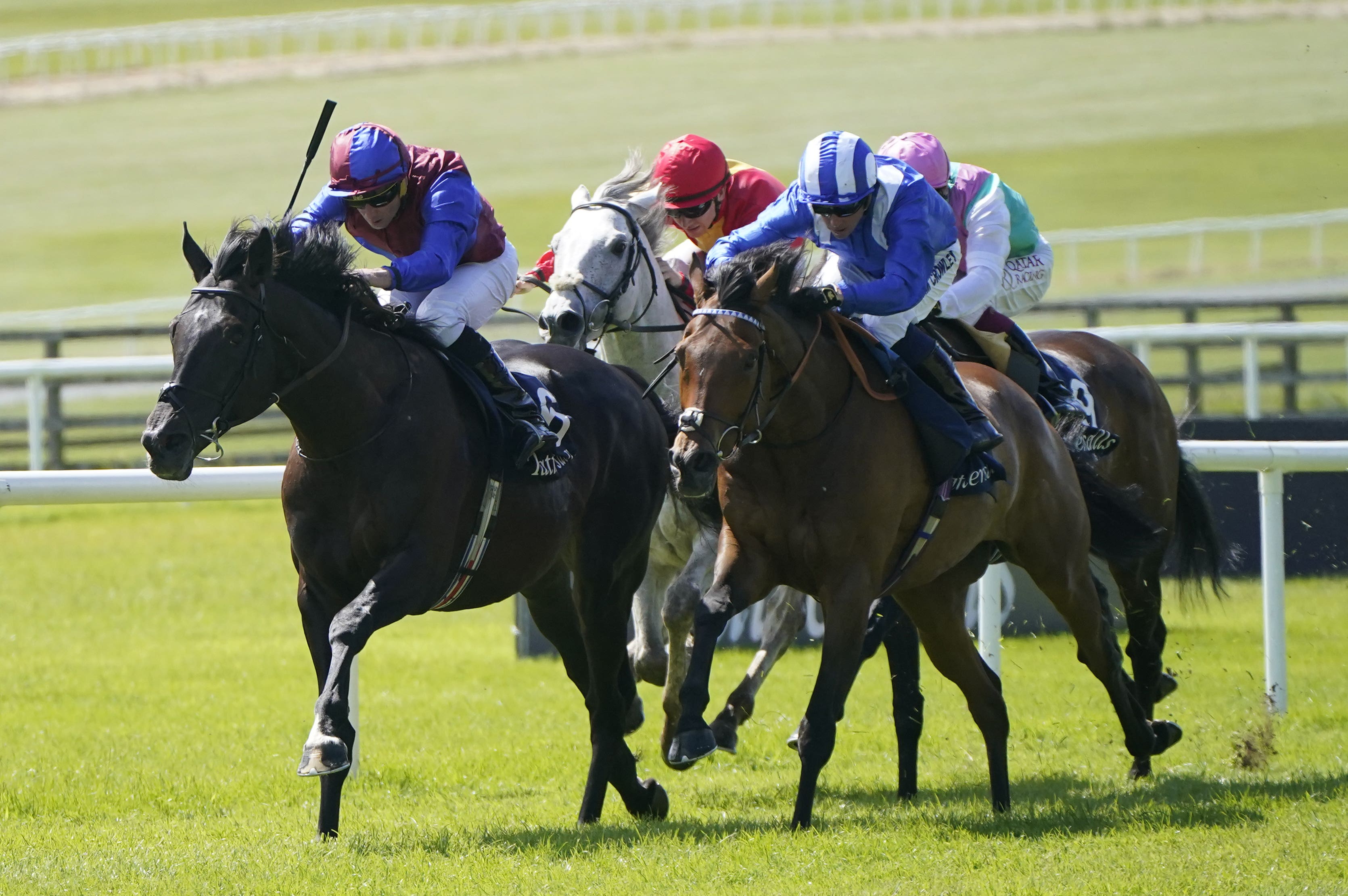 Los Angeles (left) winning at the Curragh earlier this year